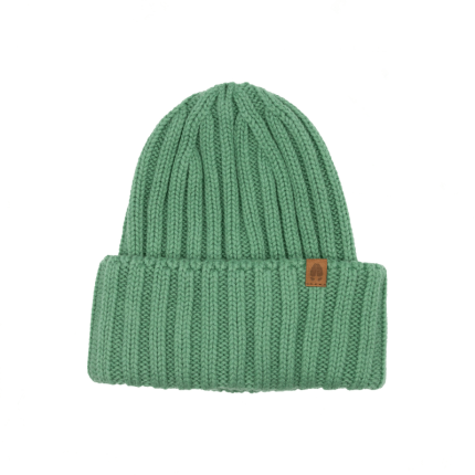 Czapka w prążek 100% wełny merino Rosomak - szałwiowy / Kopyto