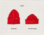 Czapka w prążek 100% wełny merino Ryś - jasny beżowy / Kopyto