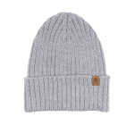 Czapka w prążek 100% wełny merino Ryś - jasny szary / Kopyto