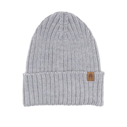 Czapka w prążek 100% wełny merino Ryś - jasny szary / Kopyto