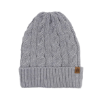 Czapka warkocz 100% wełny merino Owieczka - jasny szary / Kopyto