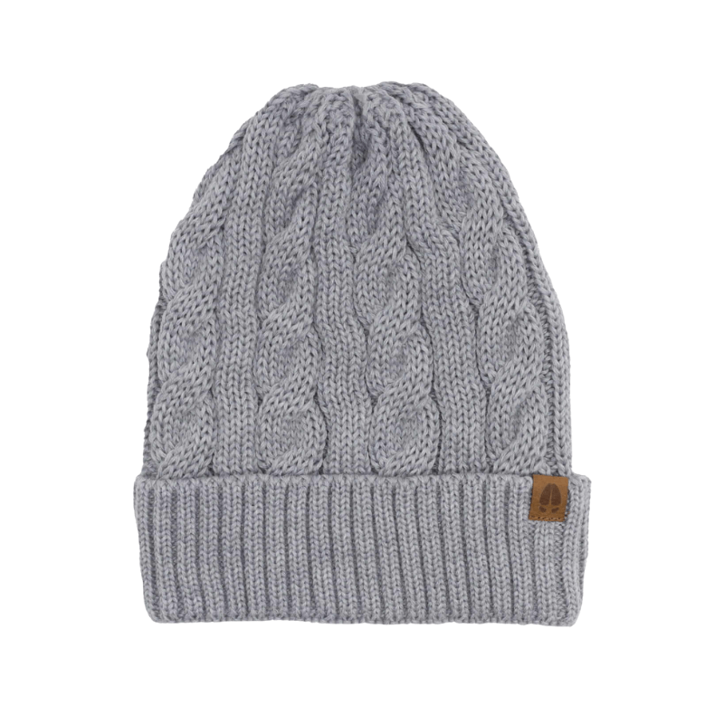 Czapka warkocz 100% wełny merino Owieczka - jasny szary / Kopyto