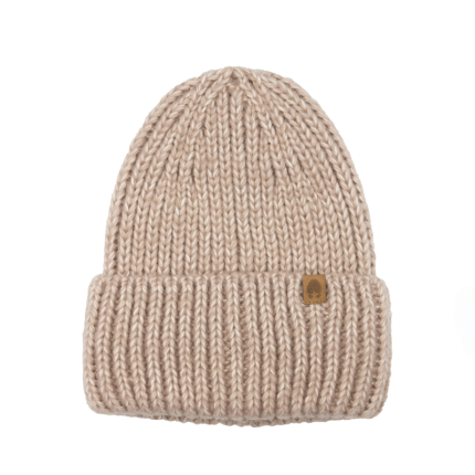 Czapka z wełny i bawełny Sówka - beżowy / Kopyto