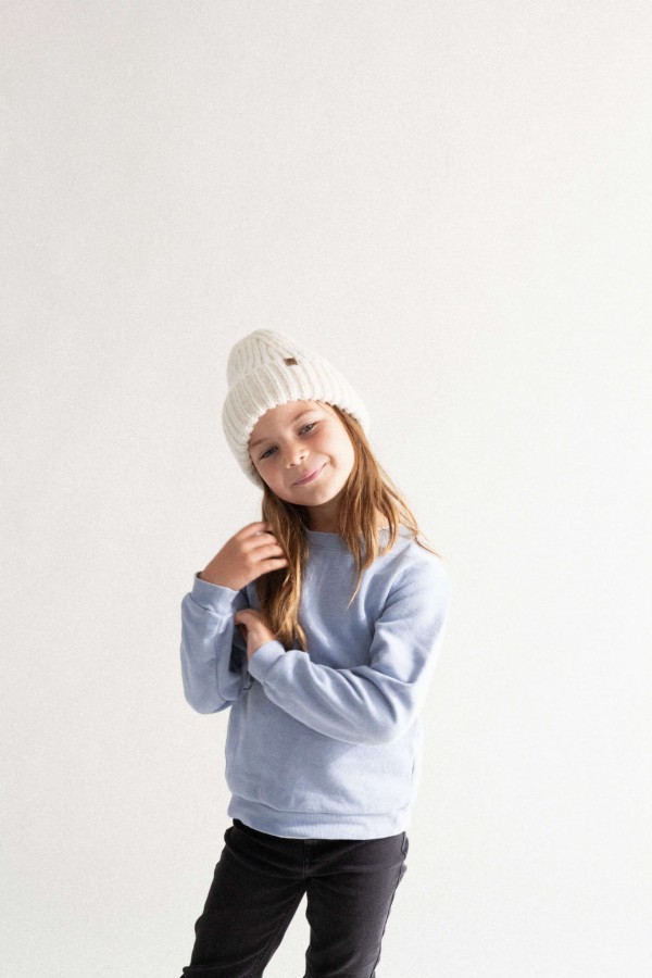 Czapka z wełny i bawełny Sówka - naturalny / Kopyto