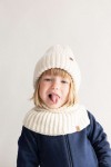 Czapka z wełny i bawełny Sówka - naturalny / Kopyto