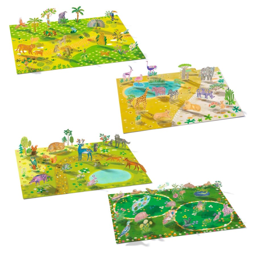 Naklejki wielokrotnego użytku 3D ZWIERZĘTA 3+ / Djeco