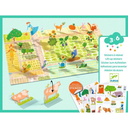 Naklejki wielokrotnego użytku 3D FARMA 3+ / Djeco