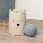 Zamykany kosz na ściągacz do przechowywania zabawek, BOUNCLE PREMIUM - Beżowy Miś / SIPO