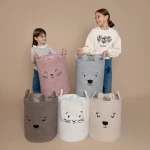 Zamykany kosz na ściągacz do przechowywania zabawek, BOUNCLE PREMIUM - Beżowy Miś / SIPO