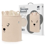 Zamykany kosz na ściągacz do przechowywania zabawek, BOUNCLE PREMIUM - Beżowy Miś / SIPO