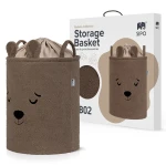 Zamykany kosz na ściągacz do przechowywania zabawek, BOUNCLE PREMIUM - Brązowy Miś / SIPO