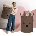 Zamykany kosz na ściągacz do przechowywania zabawek, BOUNCLE PREMIUM - Brązowy Miś / SIPO