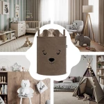 Zamykany kosz na ściągacz do przechowywania zabawek, BOUNCLE PREMIUM - Brązowy Miś / SIPO