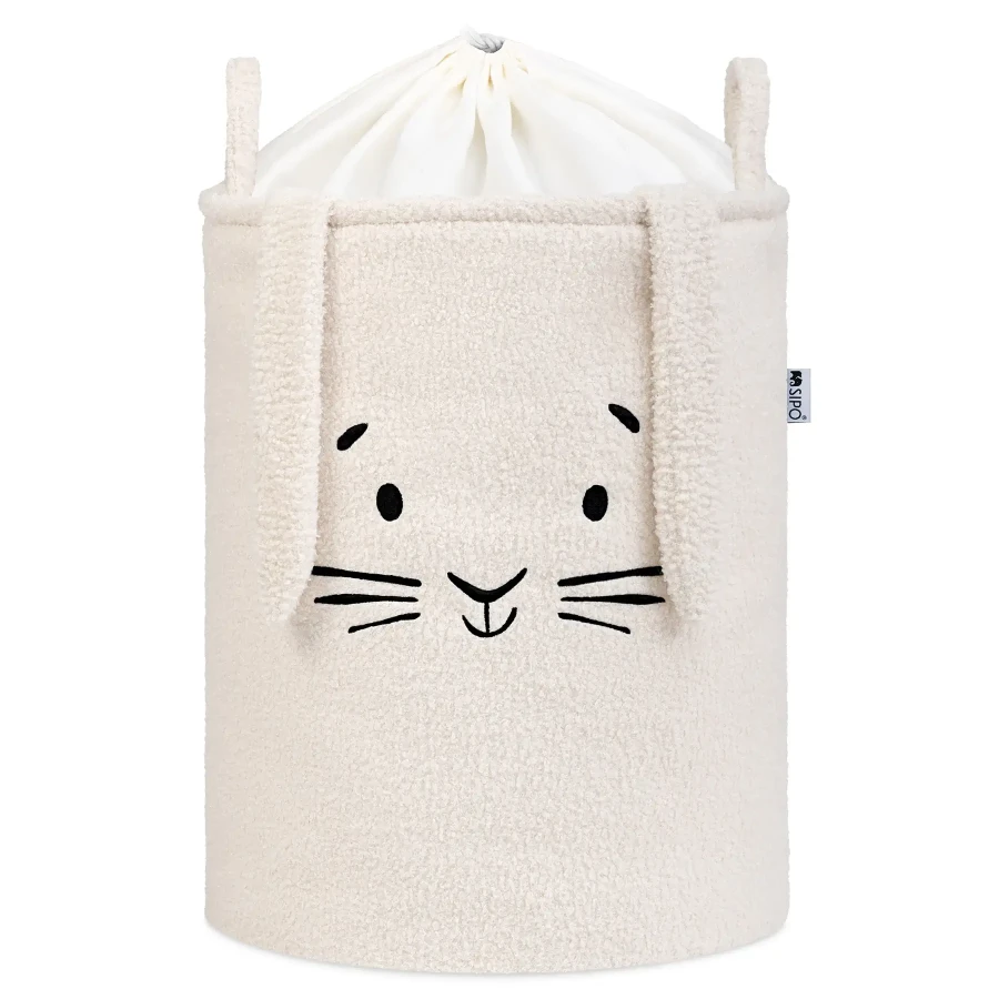 Zamykany kosz na ściągacz do przechowywania zabawek, BOUNCLE PREMIUM - Kremowy Królik / SIPO