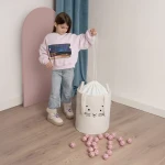 Zamykany kosz na ściągacz do przechowywania zabawek, BOUNCLE PREMIUM - Kremowy Królik / SIPO