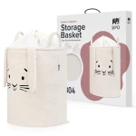 Zamykany kosz na ściągacz do przechowywania zabawek, BOUNCLE PREMIUM - Kremowy Królik / SIPO