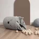 Zamykany kosz na ściągacz do przechowywania zabawek, BOUNCLE PREMIUM - Szary Miś / SIPO