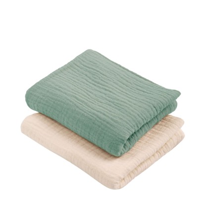 Pieluszki muślinowe - ciepły beż i oliwkowy / Colorstories