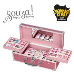 Rozkładana walizka z kosmetykami do makijażu z lusterkiem dla dzieci zestaw 37 el. / Souza!