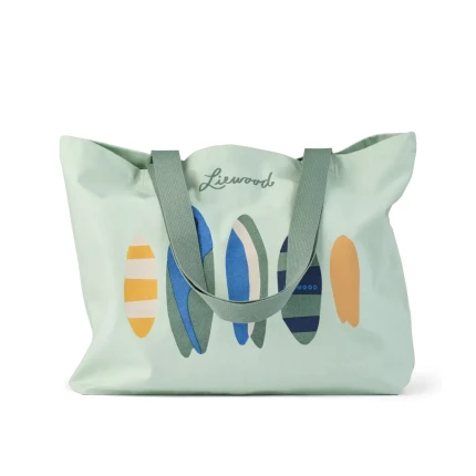 Torba na ramię Big Totebag - boards, light peppermint / Liewood