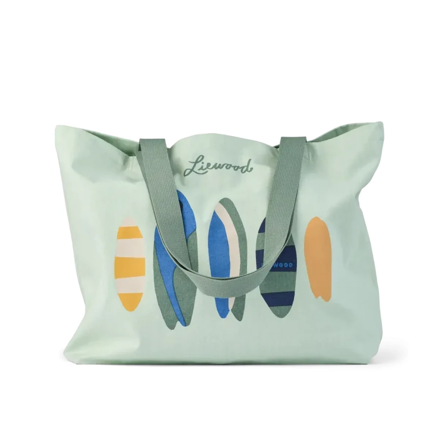 Torba na ramię Big Totebag - boards, light peppermint / Liewood