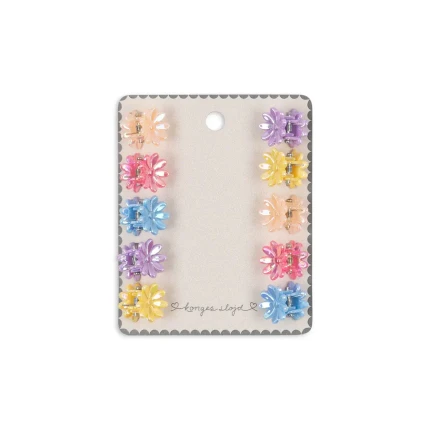 Klamerki do włosów Mini Flower, 10 szt. - multi / Konges Slojd