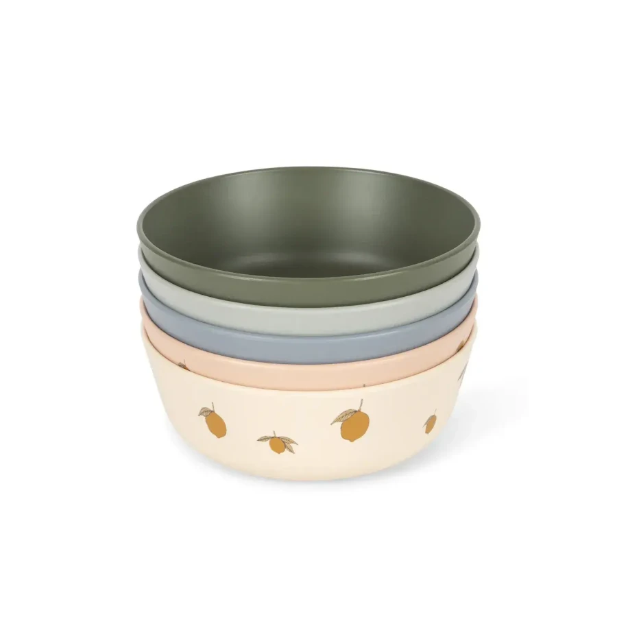 Zestaw miseczek, 5 szt. - lemon mix / Konges Slojd