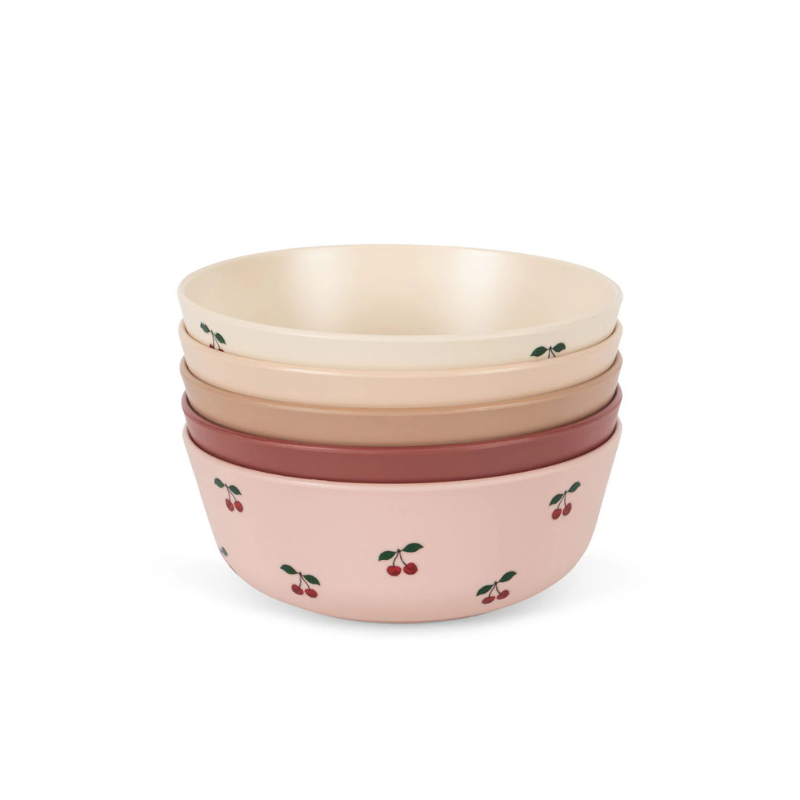 Zestaw miseczek, 5 szt. - cherry mix / Konges Slojd