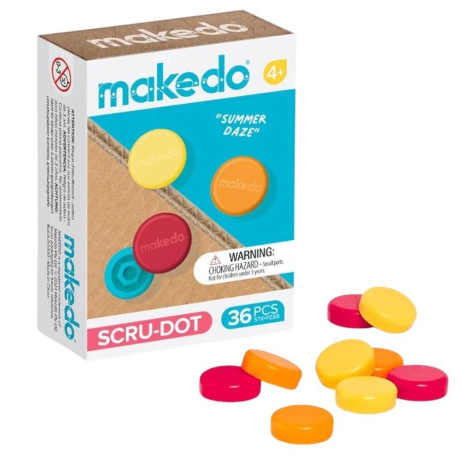 Ozdobne nakładki na śrubki Scru-Dot Makedo - Summer Daze 36 el. / Makedo