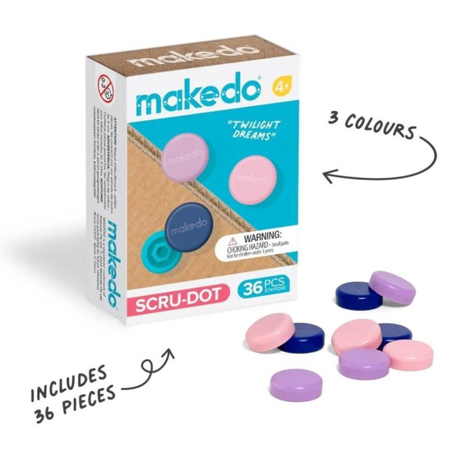 Ozdobne nakładki na śrubki Scru-Dot Makedo - Twilight Dreams 36 el. / Makedo