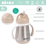 Butelka - kubek niekapek stalowa ze słomką 250 ml - Clay Earth / Beaba