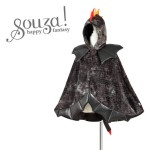 Kostium peleryna z kapturem czarny Smok 4-7 lat / Souza!