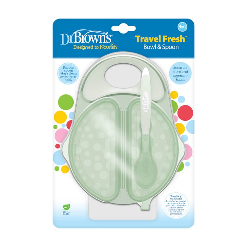 Miseczka z łyżeczką do karmienia w podróży / Dr Brown's