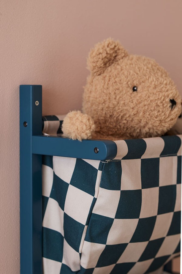 Półka ścienna materiałowa w szachownicę CIRCUS - check teal / Kid's Concept