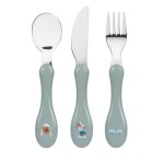 Zestaw sztućców ze stali nierdzewnej 3el. Tiny Team Piesek / Lassig