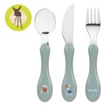 Zestaw sztućców ze stali nierdzewnej 3el. Tiny Team Piesek / Lassig