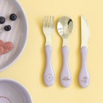 Zestaw sztućców ze stali nierdzewnej 3el. Tiny Team Kotek / Lassig