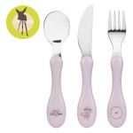 Zestaw sztućców ze stali nierdzewnej 3el. Tiny Team Kotek / Lassig