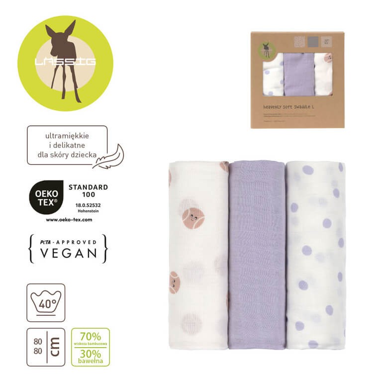 Bambusowa pieluszka otulacz 3 szt. Tiny Team / Lassig