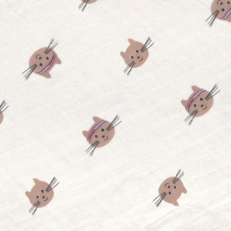 Muślinowa pieluszka otulacz 3 szt. Tiny Team Kotek / Lassig