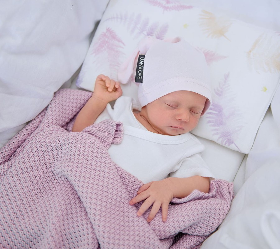 Bambusowy koc 80x100 PUDROWY RÓŻ / Lullalove