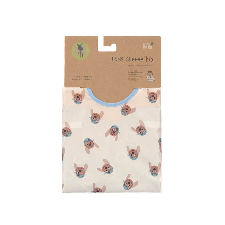 Zestaw śliniaków z długim rękawem 6m+ Tiny Team Piesek / Lassig