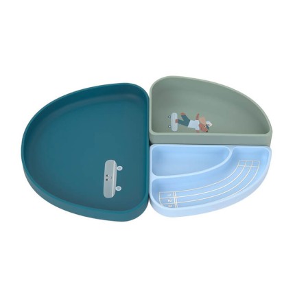 Zestaw silikonowych naczyń 3 el. Tiny Team Piesek / Lassig