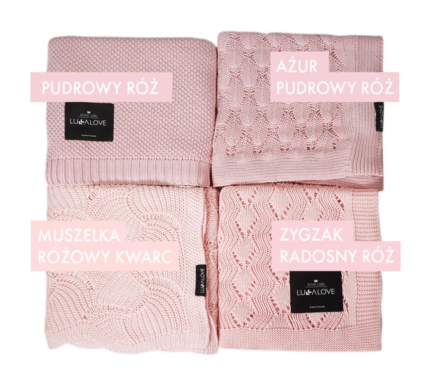 Bambusowy koc 80x100 PUDROWY RÓŻ / Lullalove