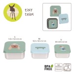 Pojemnik na przekąski snackbox ze stali nierdzewnej 3 szt. Tiny Team Piesek / Lassig