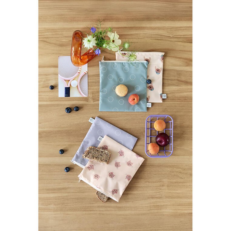 Torebka na przekąski Snack Bag na suwak 2 szt. Tiny Team Kotek / Lassig