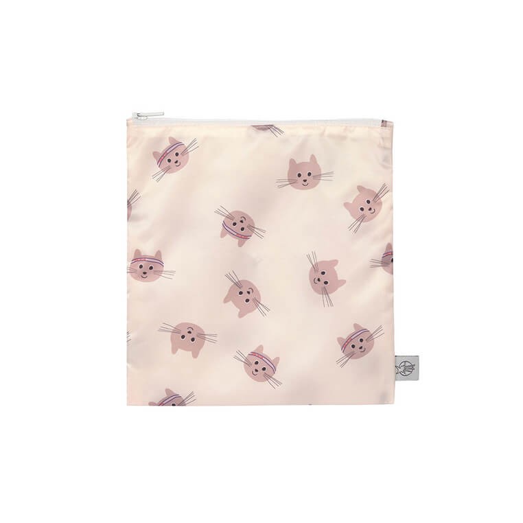 Torebka na przekąski Snack Bag na suwak 2 szt. Tiny Team Kotek / Lassig