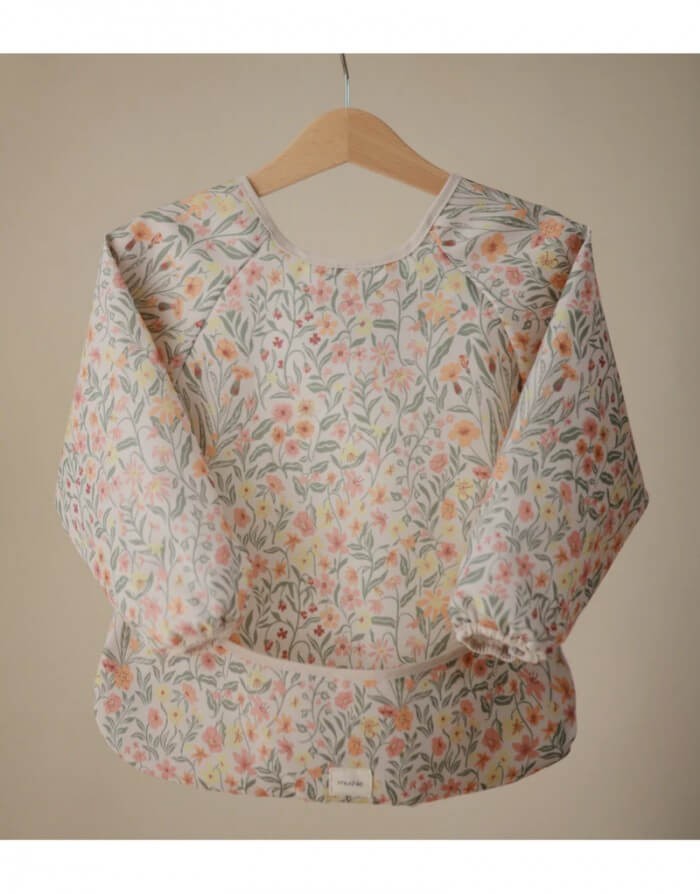 Śliniak z długim rękawem - Pastel Blooms / Mushie