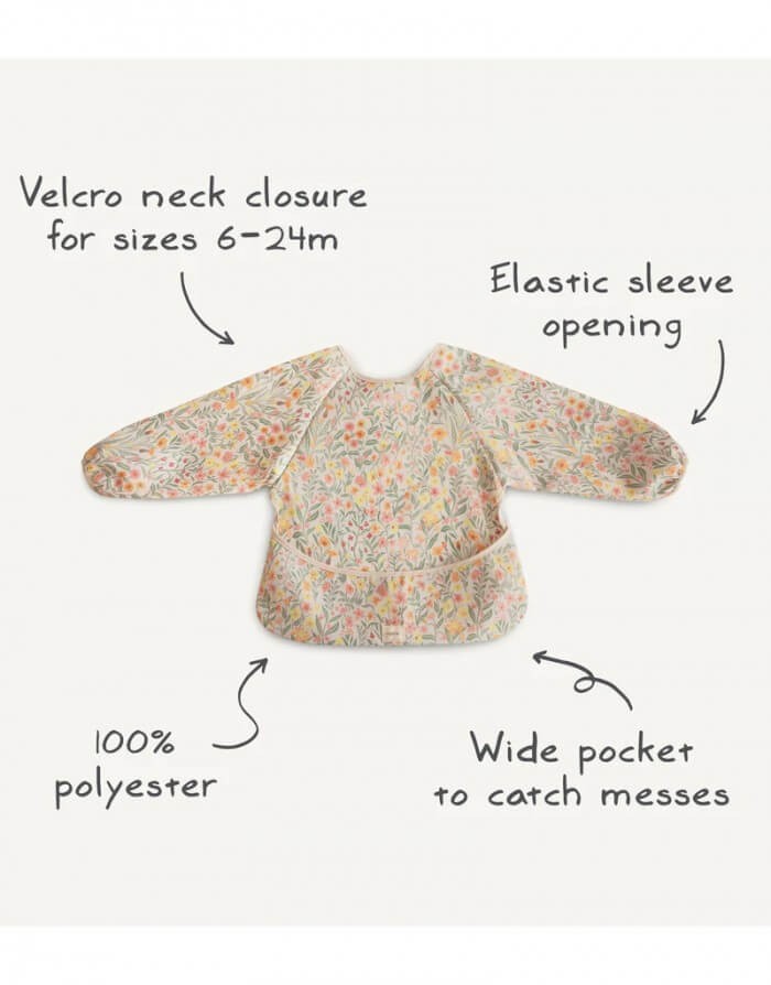 Śliniak z długim rękawem - Pastel Blooms / Mushie