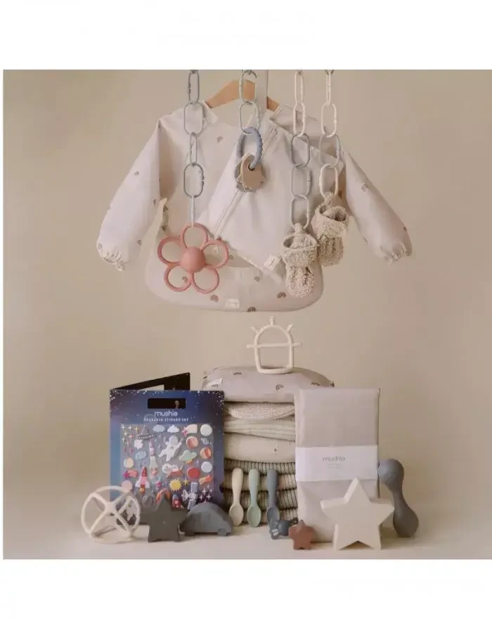 Śliniak z długim rękawem - Rainbow / Mushie